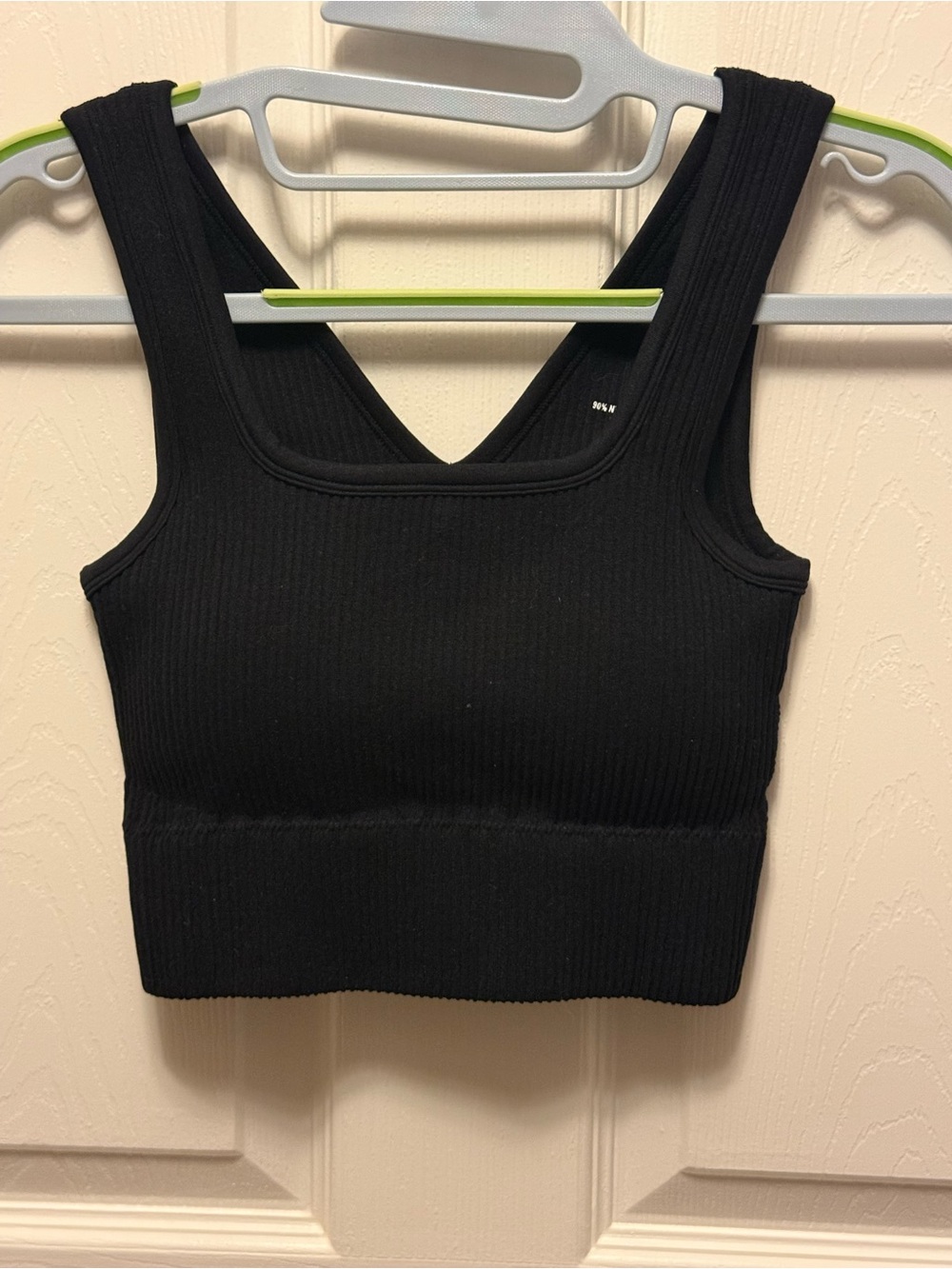 NWOT Zenana Outfitters Black Ribbed Square-Neck Crop Tank